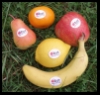 Obst mit lebensmittelechtem Label